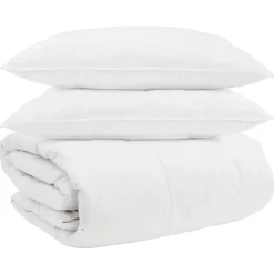 vidaXL Ensemble de Duvet avec oreiller 3 pcs Blanc Plume de canard
