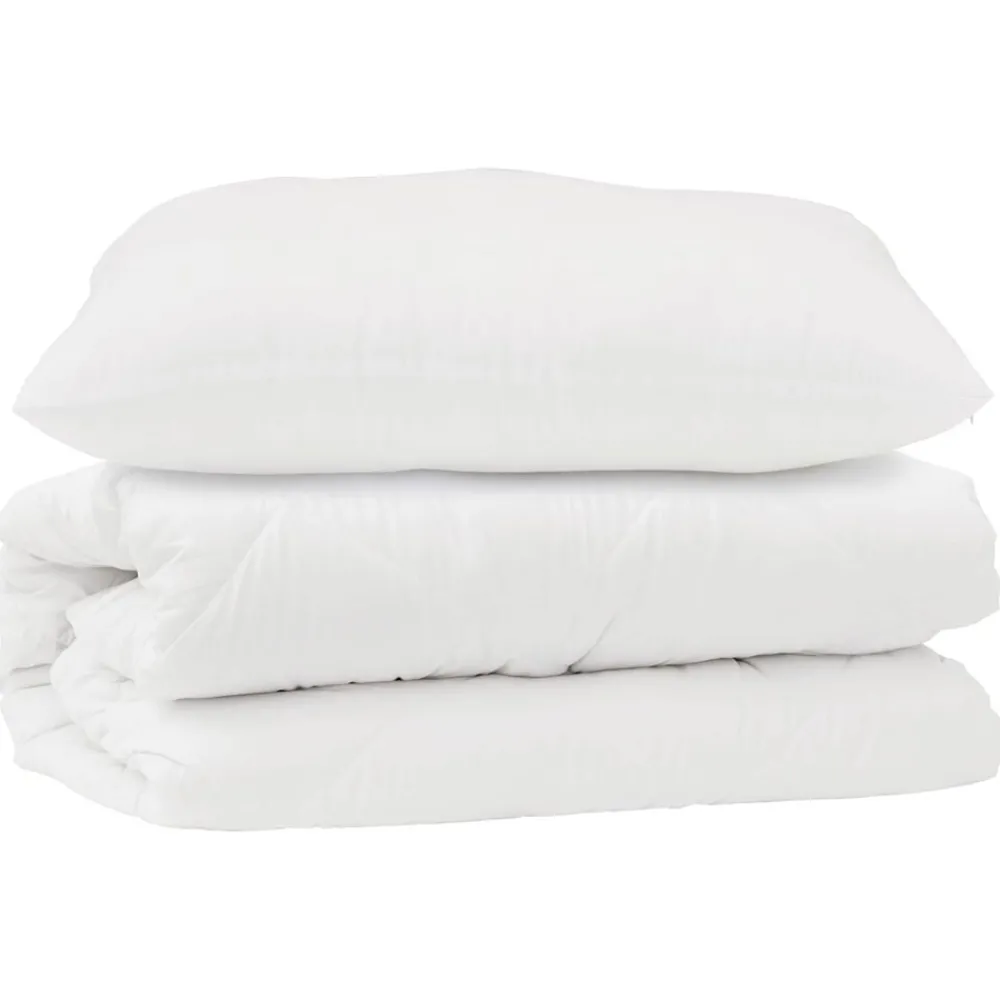 Linge-vidaXL Ensemble de Duvet avec oreiller 2 pcs Blanc Microfibre