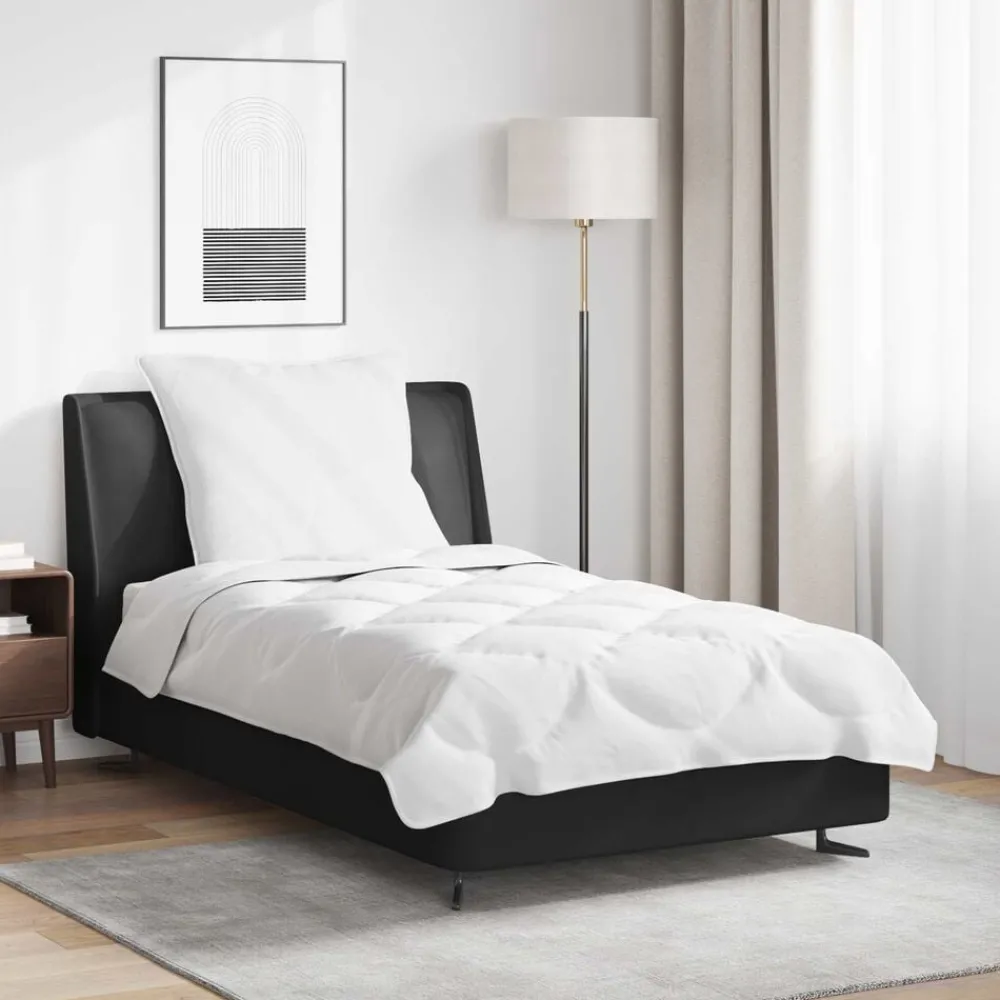 Linge-vidaXL Ensemble de Duvet avec oreiller 2 pcs Blanc Microfibre