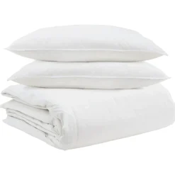 vidaXL Ensemble de Duvet avec oreiller 3 pcs Blanc Plume de canard