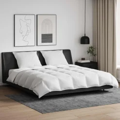 vidaXL Ensemble de Duvet avec oreiller 3 pcs Blanc Plume de canard