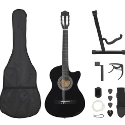 vidaXL Ensemble de guitare découpée classique 12 pcs 6 cordes 38"