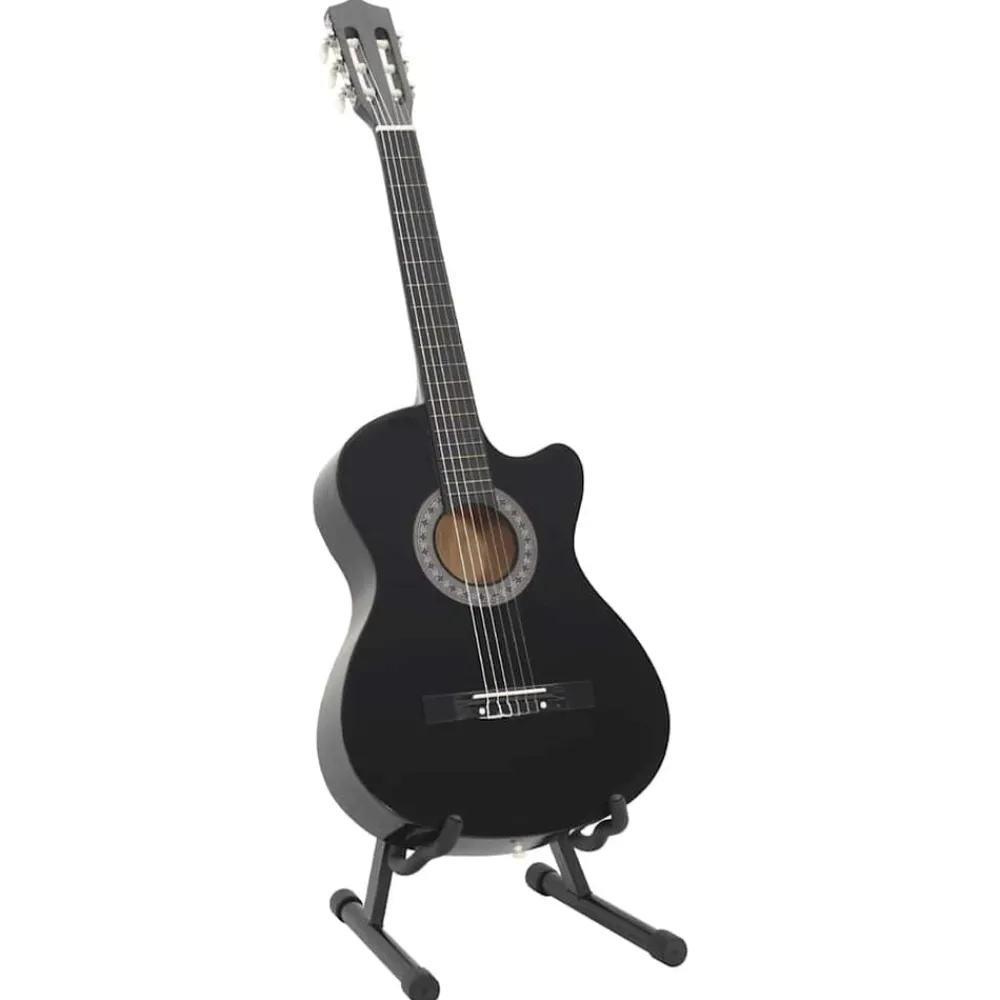 vidaXL Ensemble de guitare découpée classique 12 pcs 6 cordes 38"
