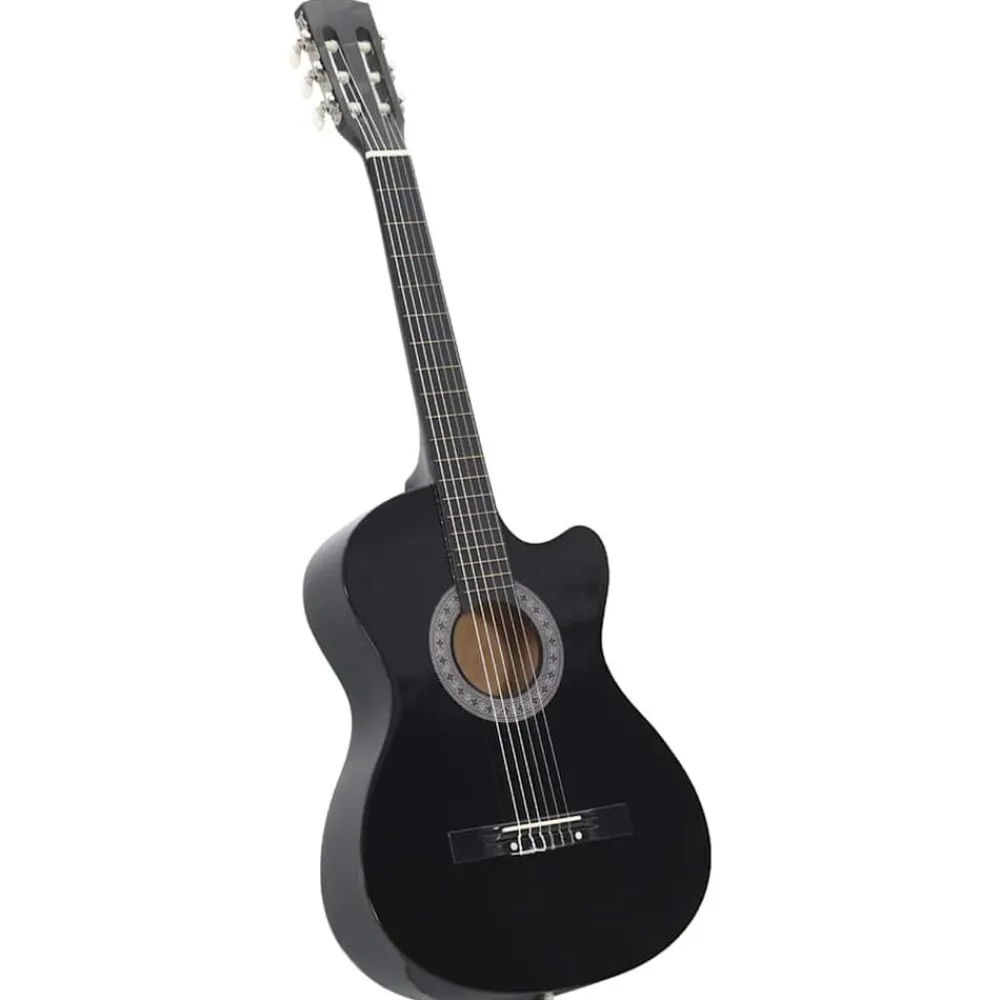 vidaXL Ensemble de guitare découpée classique 12 pcs 6 cordes 38"