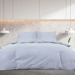 Linge-vidaXL Ensemble de housse de couette 140x200 cm Coton Gris