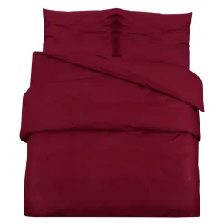 vidaXL Ensemble de housse de couette Bordeaux 140x200 cm Coton