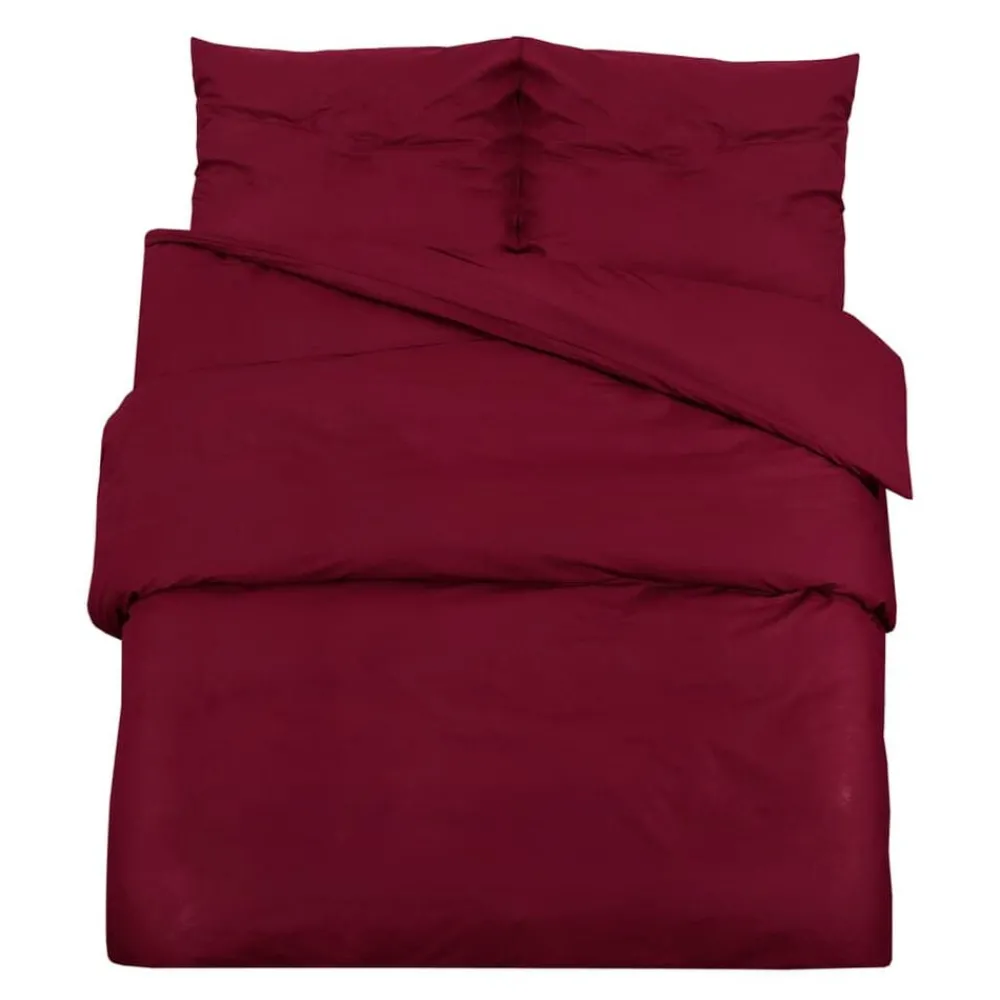 vidaXL Ensemble de housse de couette Bordeaux 140x200 cm Coton