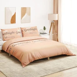 Linge-vidaXL Ensemble de housse de couette 140x200 cm Coton Rose