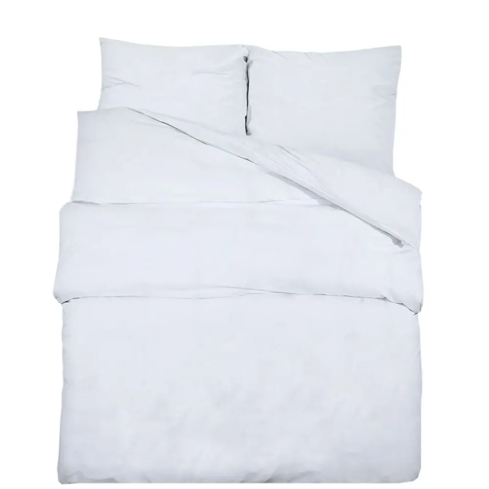 Linge-vidaXL Ensemble de housse de couette 140x200 cm Microfibre Blanc