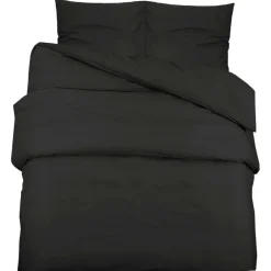 Linge-vidaXL Ensemble de housse de couette 140x200 cm Microfibre légère Noir