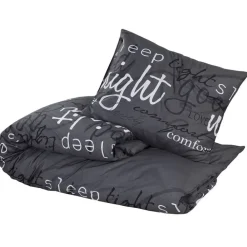 Linge-vidaXL Ensemble de housse de couette Noir 140x200 cm Coton Noir et blanc