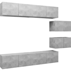 Meubles Tv-vidaXL Ensemble de meubles TV 6 pcs Bois d'ingénierie Gris béton
