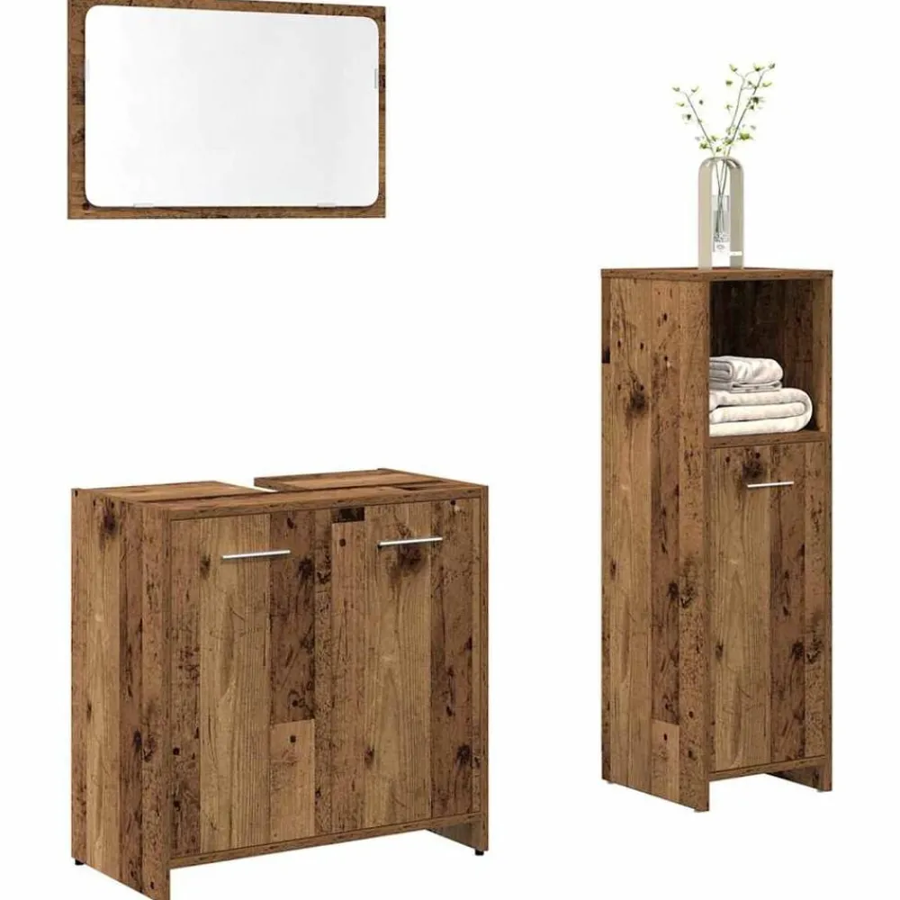 vidaXL Ensemble de meubles salle de bain 3 pcs bois d'ingénierie