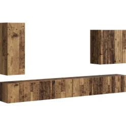 Meubles Tv-vidaXL Ensemble de meuble TV mural Montage mural 6 pcs Bois ancien