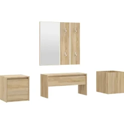 Bancs-vidaXL Ensemble de meubles de couloir Chêne Sonoma Bois d'ingénierie Chêne sonoma