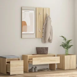 Bancs-vidaXL Ensemble de meubles de couloir Chêne Sonoma Bois d'ingénierie Chêne sonoma