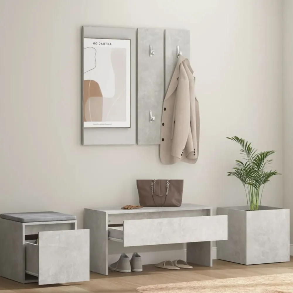 vidaXL Ensemble de meubles de couloir Bois d'ingénierie