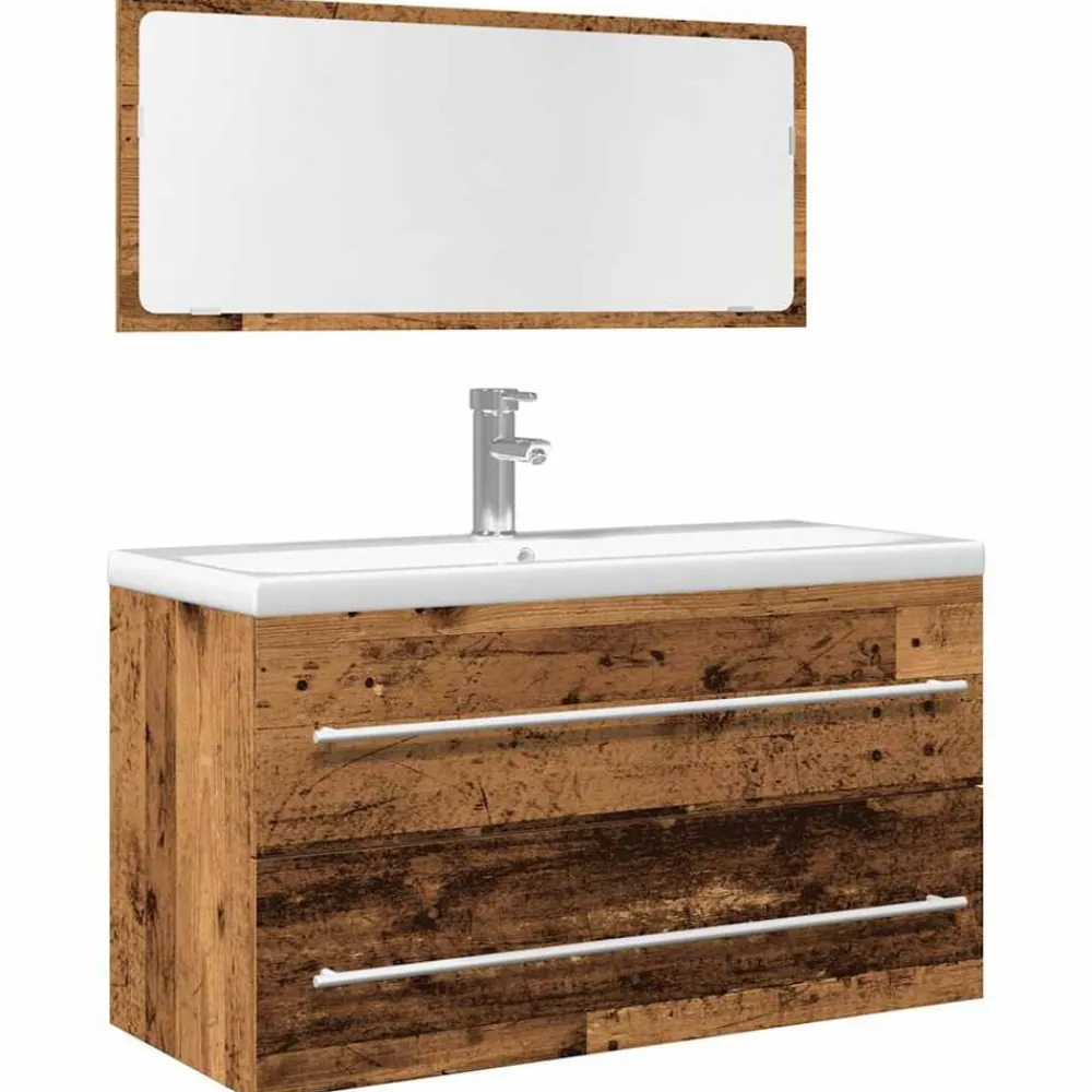 vidaXL Ensemble de meubles salle de bain 2 pcs bois d'ingénierie