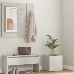 Bancs-vidaXL Ensemble de meubles de couloir Bois d'ingénierie Gris béton