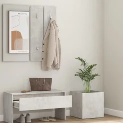 Bancs-vidaXL Ensemble de meubles de couloir Bois d'ingénierie Gris béton