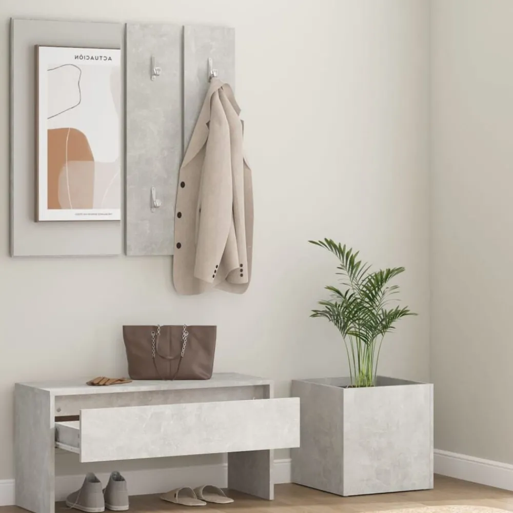Bancs-vidaXL Ensemble de meubles de couloir Bois d'ingénierie Gris béton