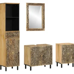 vidaXL Ensemble de meubles de salle de bain 4 pcs bois manguier massif