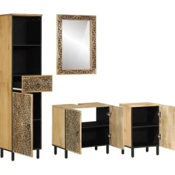 vidaXL Ensemble de meubles de salle de bain 4 pcs bois manguier massif