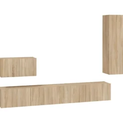 vidaXL Ensemble de meubles TV 4 pcs Chêne sonoma Bois d'ingénierie