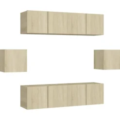 vidaXL Ensemble de meubles TV 6 pcs Chêne sonoma Bois d'ingénierie