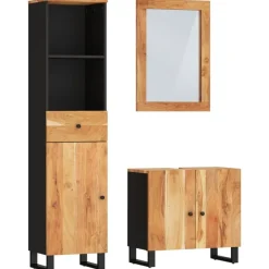 Ensembles De Meubles-vidaXL Ensemble de meubles de salle de bain 3 pcs bois massif d'acacia