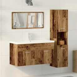 Ensembles De Meubles-vidaXL Ensemble de meubles salle de bain 3 pcs bois d'ingénierie Vieux bois