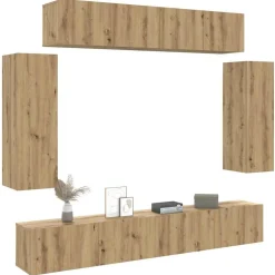 vidaXL Ensemble de meuble TV mural 6 pcs chêne artisanal