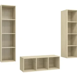 vidaXL Ensemble de meubles TV 3 pcs Chêne sonoma Bois d'ingénierie