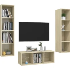 vidaXL Ensemble de meubles TV 3 pcs Chêne sonoma Bois d'ingénierie