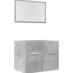 Ensembles De Meubles-vidaXL Ensemble de meubles de salle de bain 2 pcs Gris béton