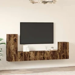 vidaXL Ensemble de meubles TV 4 pcs Chêne fumé Bois d'ingénierie