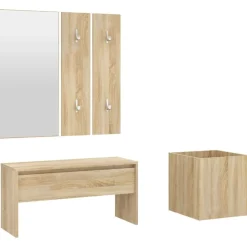 vidaXL Ensemble de meubles de couloir Chêne Sonoma Bois d'ingénierie