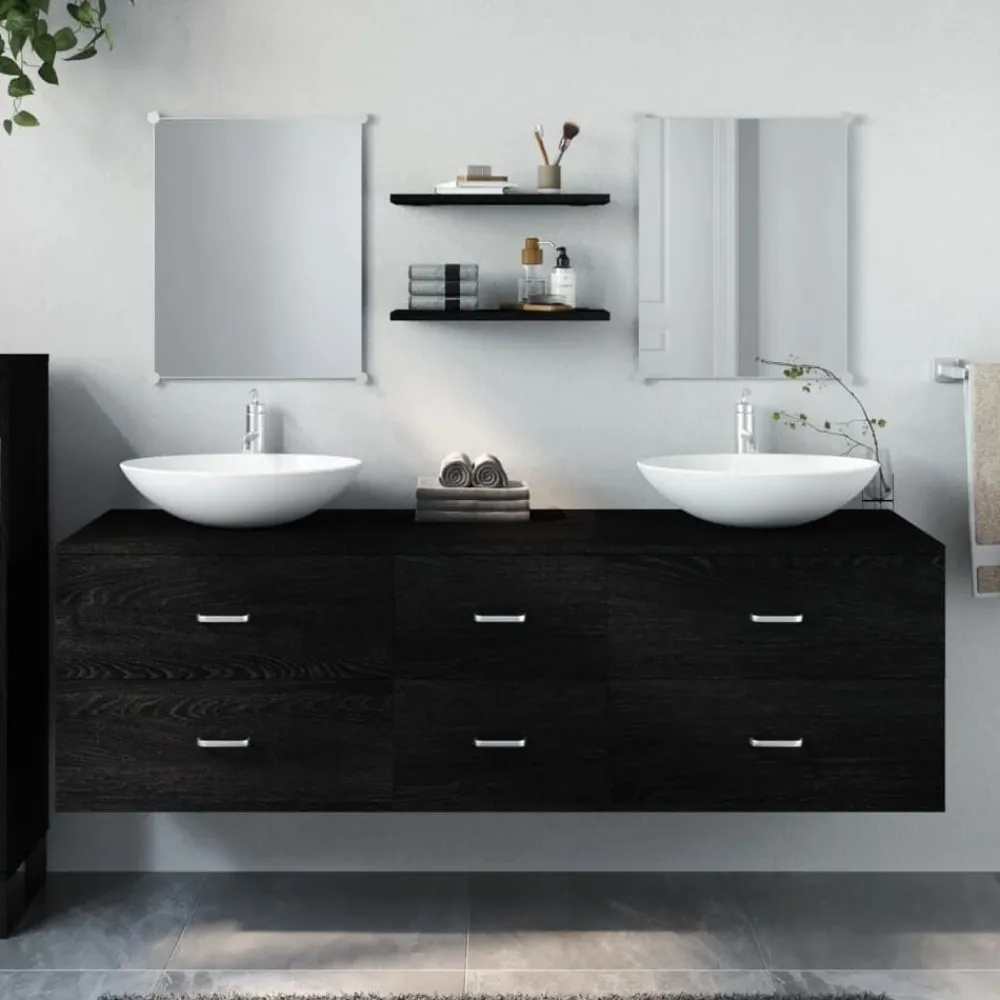 vidaXL Ensemble de meubles salle de bain 5 pcs bois d'ingénierie