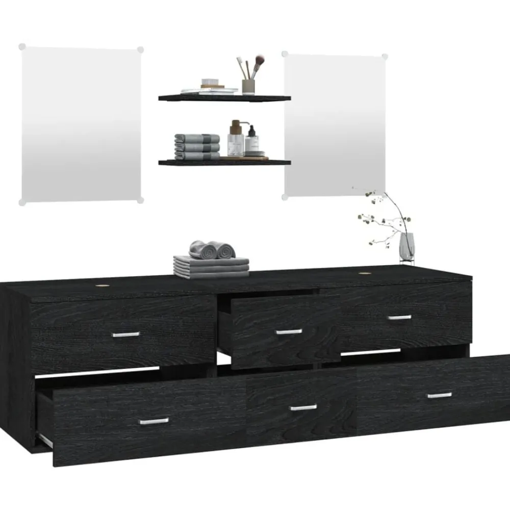 vidaXL Ensemble de meubles salle de bain 5 pcs bois d'ingénierie