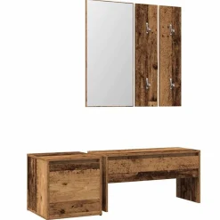 Bancs-vidaXL Ensemble de meubles de couloir bois d'ingénierie Vieux bois