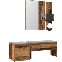 Bancs-vidaXL Ensemble de meubles de couloir bois d'ingénierie Vieux bois