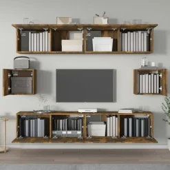 Meubles Tv-vidaXL Ensemble de meubles TV 6 pcs Chêne fumé Bois d'ingénierie Chêne fumé