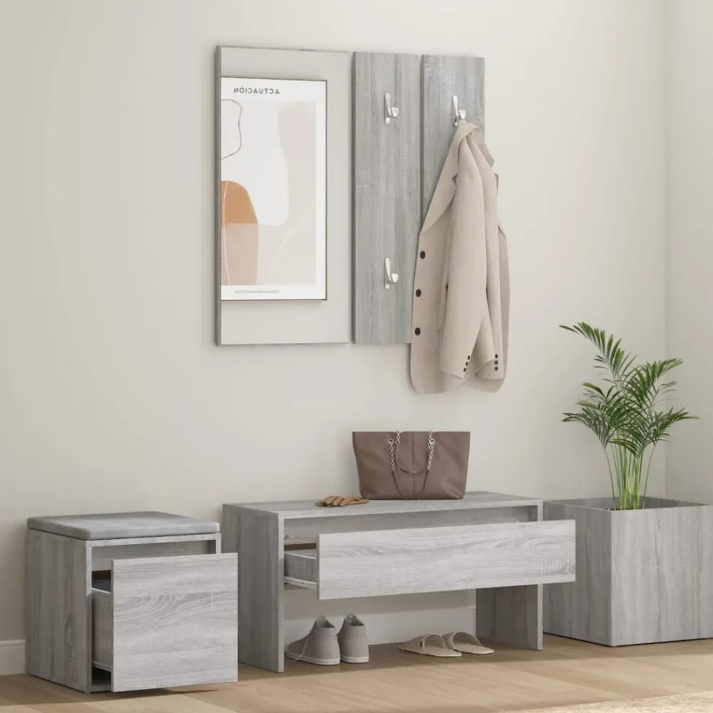 vidaXL Ensemble de meubles de couloir Bois d'ingénierie