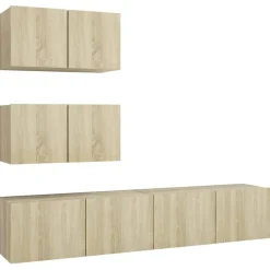 vidaXL Ensemble de meubles TV 4 pcs Chêne sonoma Bois d'ingénierie