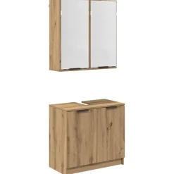 Ensembles De Meubles-vidaXL Ensemble de Meubles de Salle de Bain avec porte Chêne artisanal ch&ecirc;ne artisanal