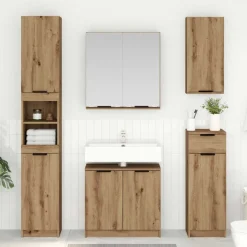 Ensembles De Meubles-vidaXL Ensemble de Meubles de Salle de Bain avec porte Chêne artisanal ch&ecirc;ne artisanal