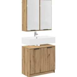 Ensembles De Meubles-vidaXL Ensemble de Meubles de Salle de Bain avec porte Chêne artisanal chêne artisanal
