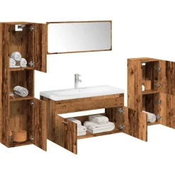 Ensembles De Meubles-vidaXL Ensemble de meubles salle de bain 5 pcs bois d'ingénierie Bois ancien