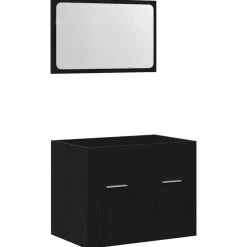 Ensembles De Meubles-vidaXL Ensemble de meubles salle de bain 2 pcs chêne noir Chêne noir