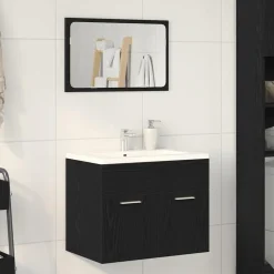 Ensembles De Meubles-vidaXL Ensemble de meubles salle de bain 2 pcs chêne noir Chêne noir